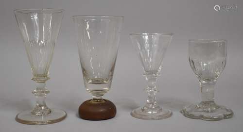 Four 19th Century Drinking Glasses to include Trumpet Ale Gl...