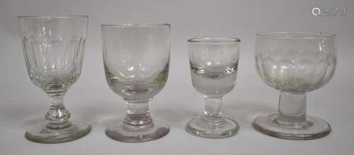 A Collection of Four 19th Century Drinking Glasses to includ...