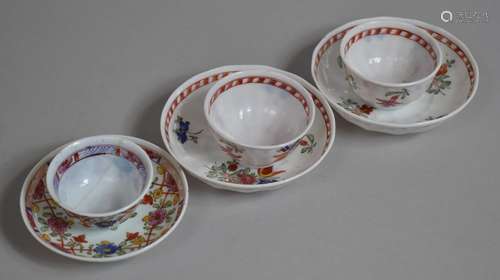 Six Pieces of 18th Century German Milk Glass, Three Saucers ...