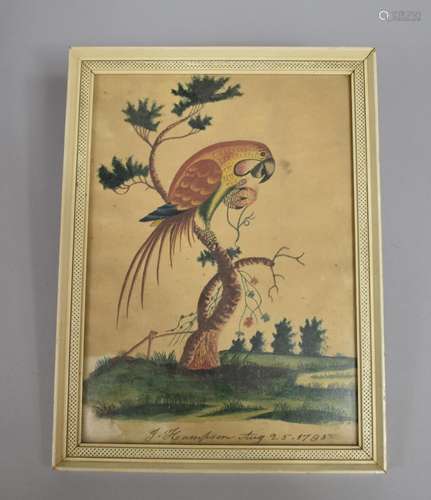 An 18th Century Watercolour Study of a Parrot, Inscribed J. ...