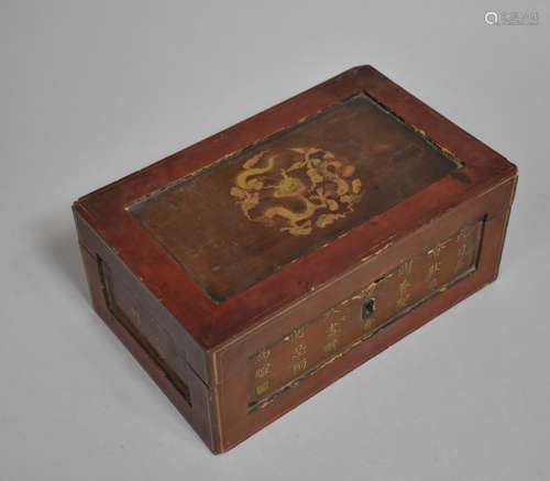 A Late 19th Century Chinese Lacquered Box of Rectangular For...