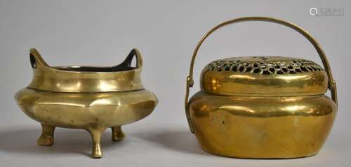 Two 20th Century Chinese Bronze Items, Twin Handled Incense ...