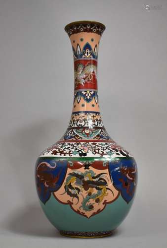 A Large Cloisonne Case Decorated in Multicolour Enamels Depi...