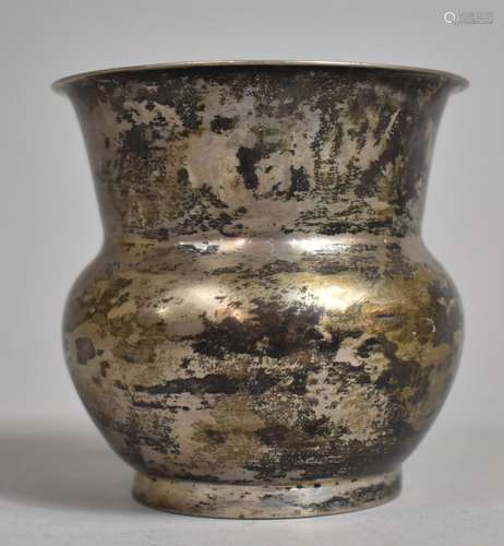 A Chinese Silver Vase, Signed to Base, 264gms, 8.5cms High