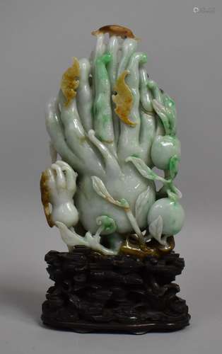 A Carved Chinese Item, Buddhas Hand with Bats, Peaches and L...