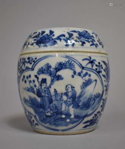 An 18th/19th Century Oriental Blue and White Scribes Pot and...