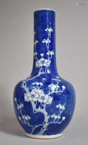 A 19th Century Chinese Blue and White Prunus Pattern Vase of...