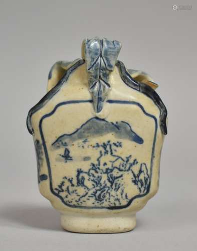 A Small Chinese Blue and White Water Dropper Bottle with Sty...