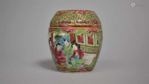 A 19th Century Chinese Porcelain Lidded Ink Pot of Barrel fo...