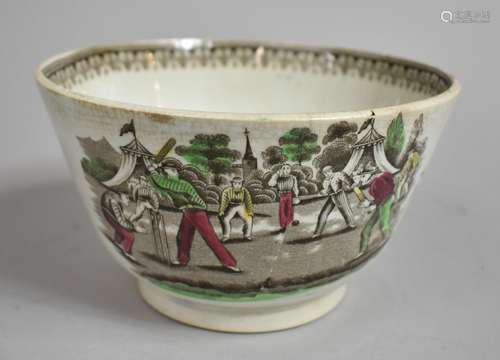 A 19th Century Staffordshire Creamware Bowl with Transfer Pr...