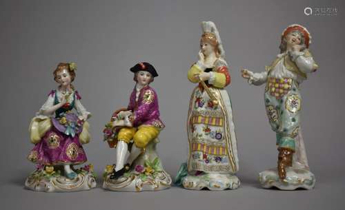 Two Pairs of Continental Porcelain Figures, Standing Couple ...