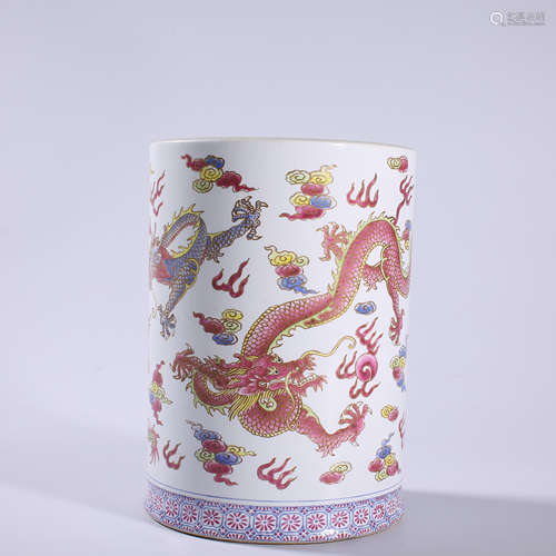 Qing - Qianlong pastel pencil holder