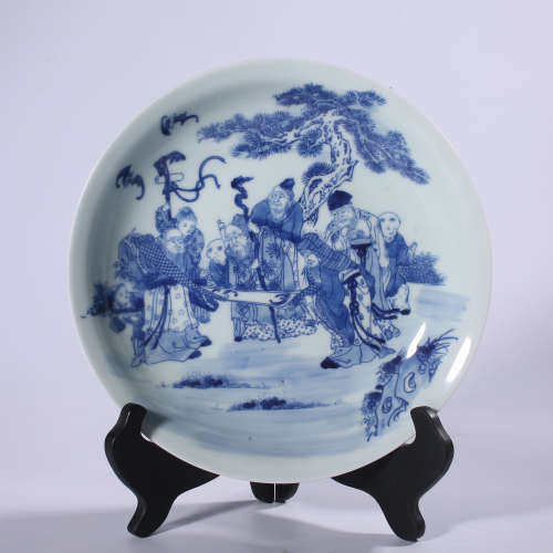 Qing - Kangxi blue and white plate