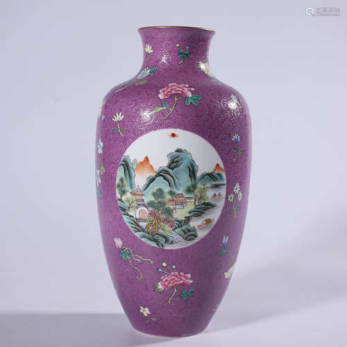 Qing - Qianlong powder enamel bottle