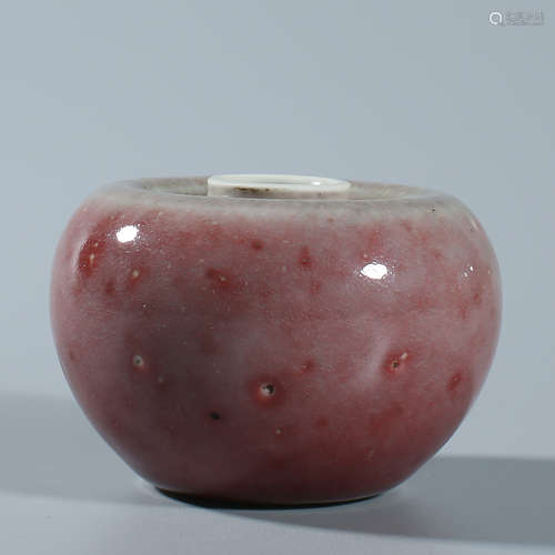 Qing - Kangxi Red Glaze Apple Zun