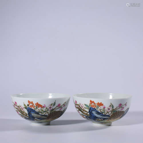 Qing - Yongzheng pastel bowl pair