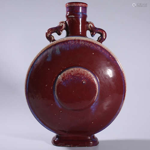 Qingqing - Yongzheng kiln glazed double - ear flat bottle