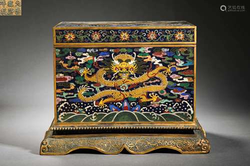 A Cloisonne dragon box from the Qing Dynasty