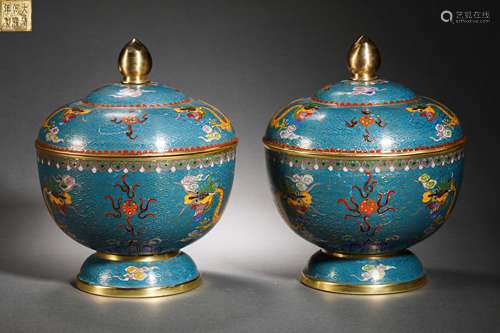 Qin Cloisonne flower POTS