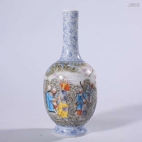 Qing - Qianlong powder enamel bottle