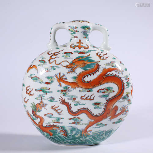 Qing - Qianlong bucket color flat bottle