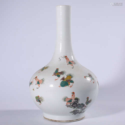 Qing - Qianlong powder enamel bottle