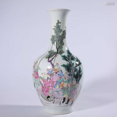 Qing - Yongzheng powder enamel bottle