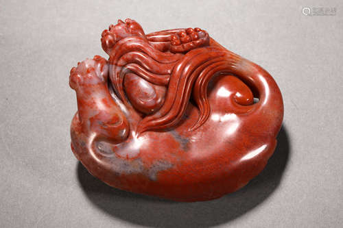 Shoushan Hibiscus Stone Beast in qing Dynasty