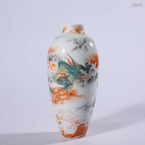 Qing - Yongzheng powder enamel bottle