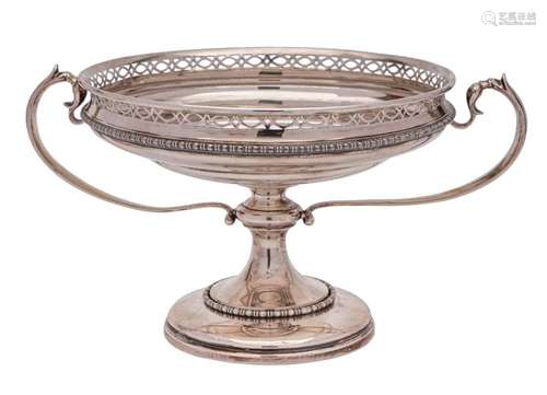 A George V silver pedestal comport, maker Manoah Rhodes &...