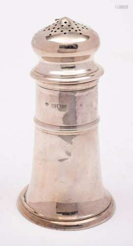 An Edward VII silver lighthouse sugar caster, maker Edward B...