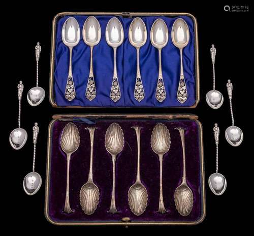 A set of six Edward VII silver teaspoons, maker Joseph Rodge...