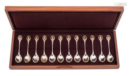 A set of twelve Elizabeth II RSPB silver spoons, maker John ...