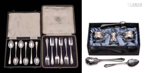 A set of six George V silver pastry forks, maker Goldsmiths ...