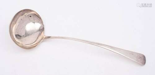 A George III silver Old English pattern soup ladle, makers m...