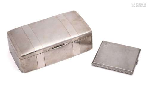 A George V silver cigarette case, maker E J Trevitt & So...