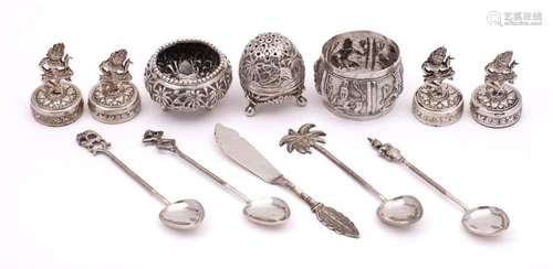 A mixed lot of Burmese and Indo-Persian silverwares: include...