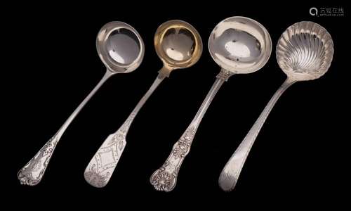 A George III silver Old English pattern sauce ladle, maker T...