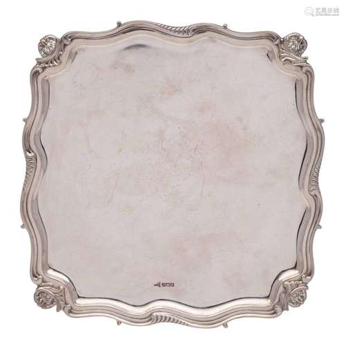 A George V silver salver, maker Walker & Hall, Sheffield...