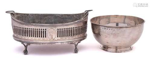 A Victorian silver bowl, makers mark worn, Sheffield, 1859: ...