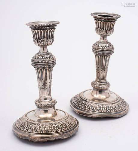 A pair of Victorian silver candlesticks, maker John Aldwinck...