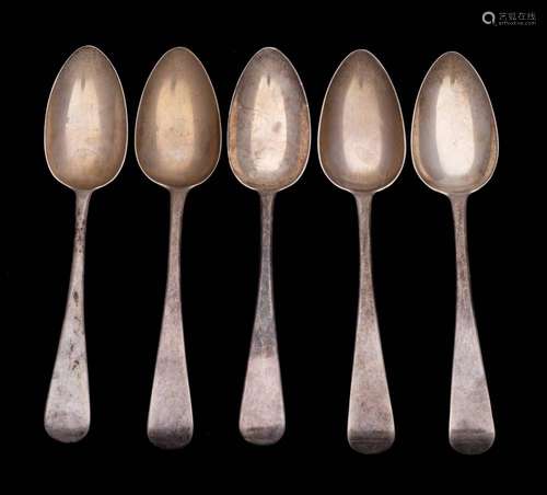 A pair of William IV silver Old English pattern tablespoons,...