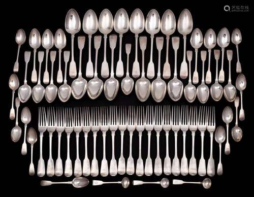 A matched Fiddle pattern part flatware service,