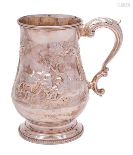 A Victorian silver pint mug, maker James & Joshiah Willi...