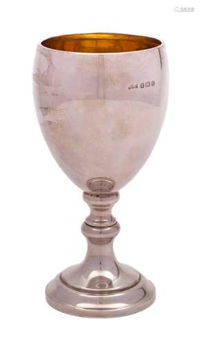 A George V silver wine goblet, maker A L Davenport Ltd, Birm...