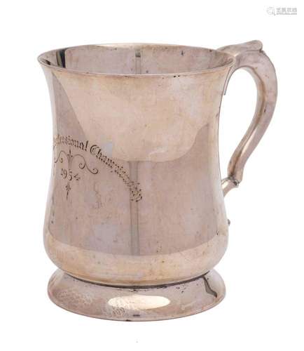 A George VI silver pint mug, maker Viners Ltd, Sheffield, 19...