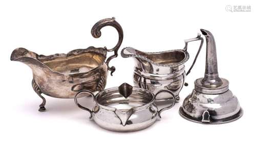 A George III silver sauce boat, makers mark worn, London,