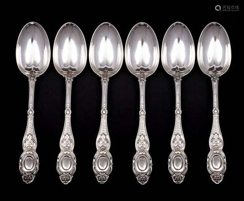 A set of six Victorian silver spoons, maker Francis Higgins ...