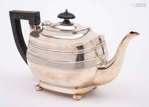 A George V batchelors silver teapot, maker Harrison Brothers...