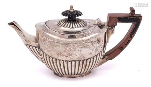 A Victorian batchelors silver teapot, maker William Hutton &...